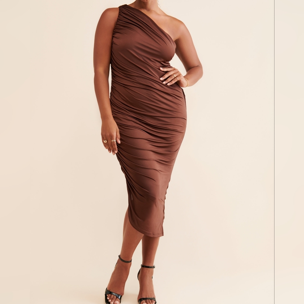 Eloquii Rouched One-Shoulder Dress Size 20